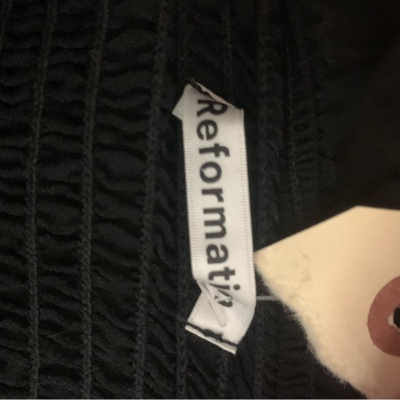 Black Reformation Square Neckline Three-quarter Sleeve Top - Picture 2 of 7